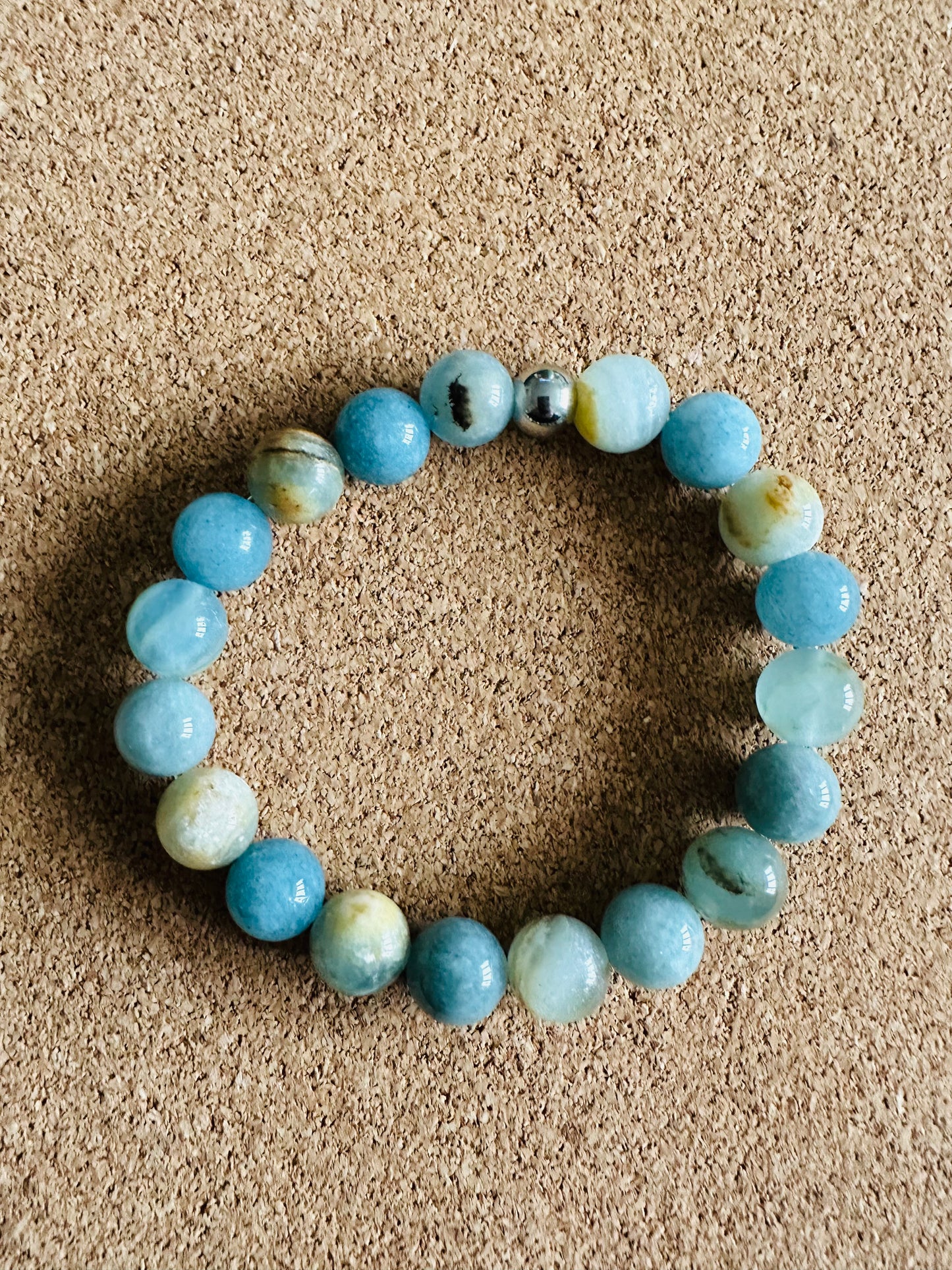 Blue Calcite 10mm Gemstone Stretch Bracelet