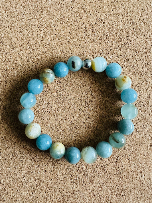 Blue Calcite 10mm Gemstone Stretch Bracelet