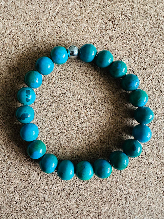 Blue Chrysocolla 10 mm Stretch Bracelet