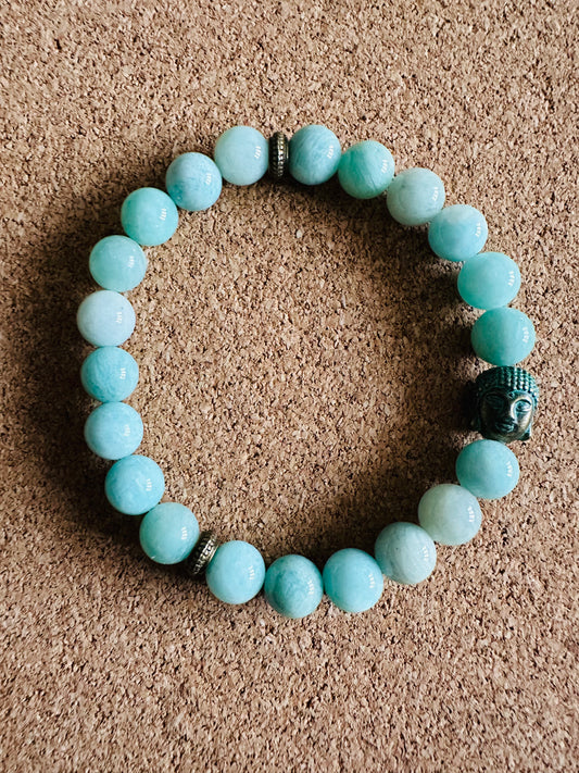 Amazonite 8mm Gemstone Stretch Bracelet