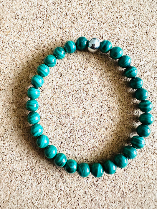Malachite 6mm Gemstone Stretch Bracelet
