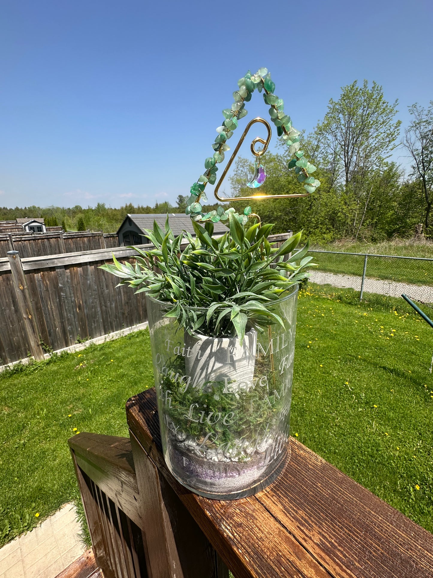 Crystal Plant Spike Suncatcher