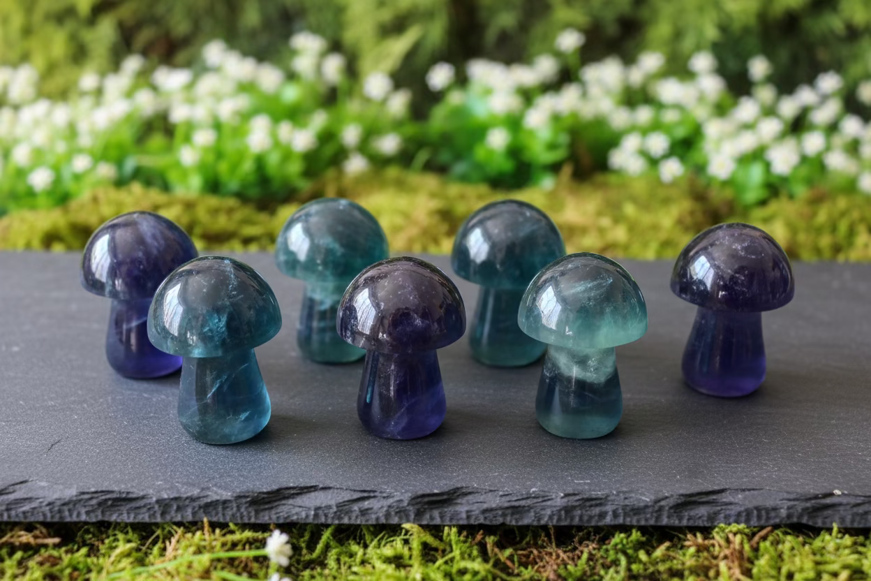 Rainbow Fluorite mushrooms