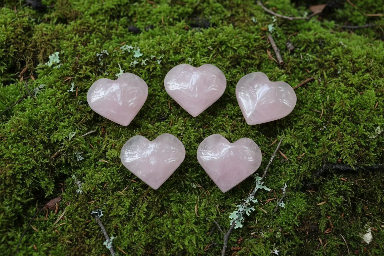 ROSE QUARTZ FACETED HEART