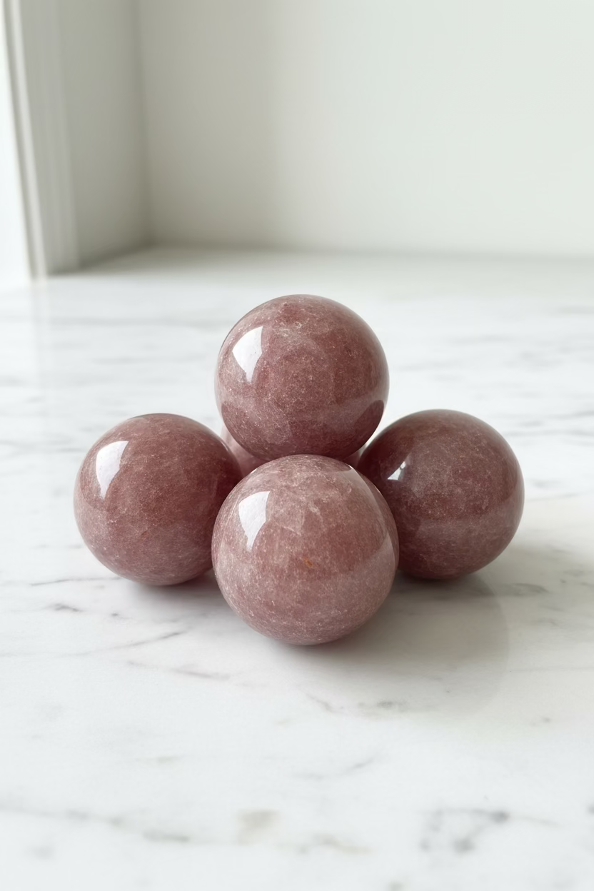 STRAWBERRY QUARTZ SPHERES