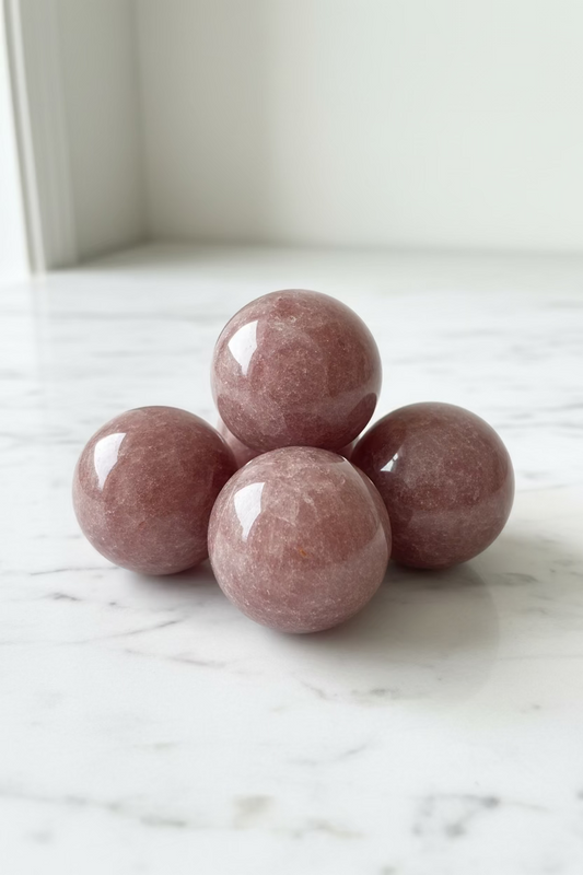 STRAWBERRY QUARTZ SPHERES
