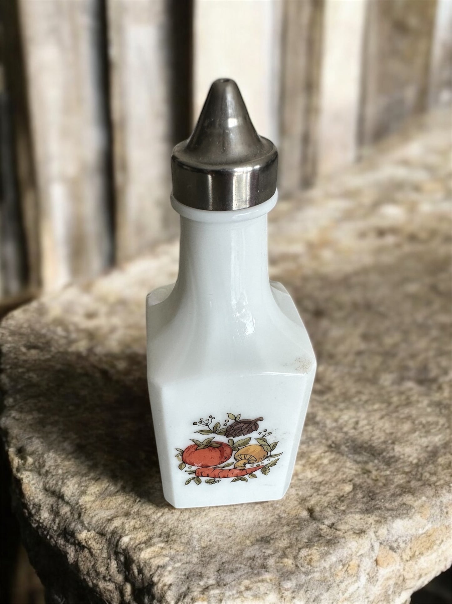Vintage milk glass vinegar bottle