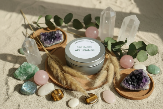 Abundance crystal intention candle