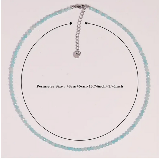 Crystal 2mm faceted beaded choker