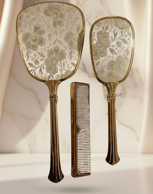 Vintgage Gold Tone Embellished Dresser Set